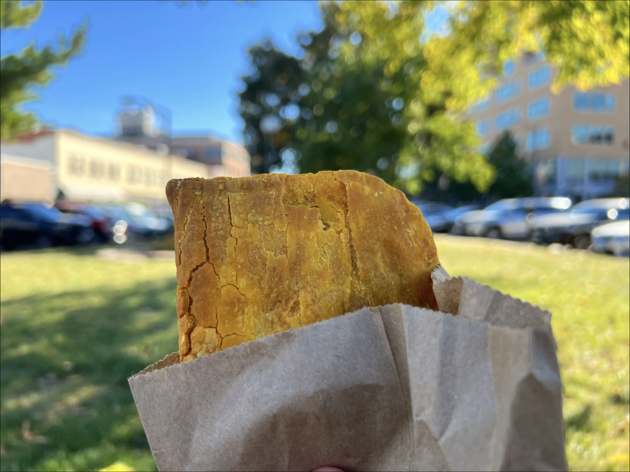 Fresh Stango hand pie from the food truck at a Champaign-Urbana market